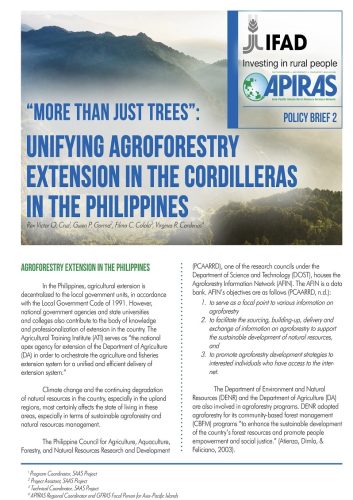 The New Extensionist and Unifying Agroforestry Extension in the Cordillera Administrative Region, Philippines-1